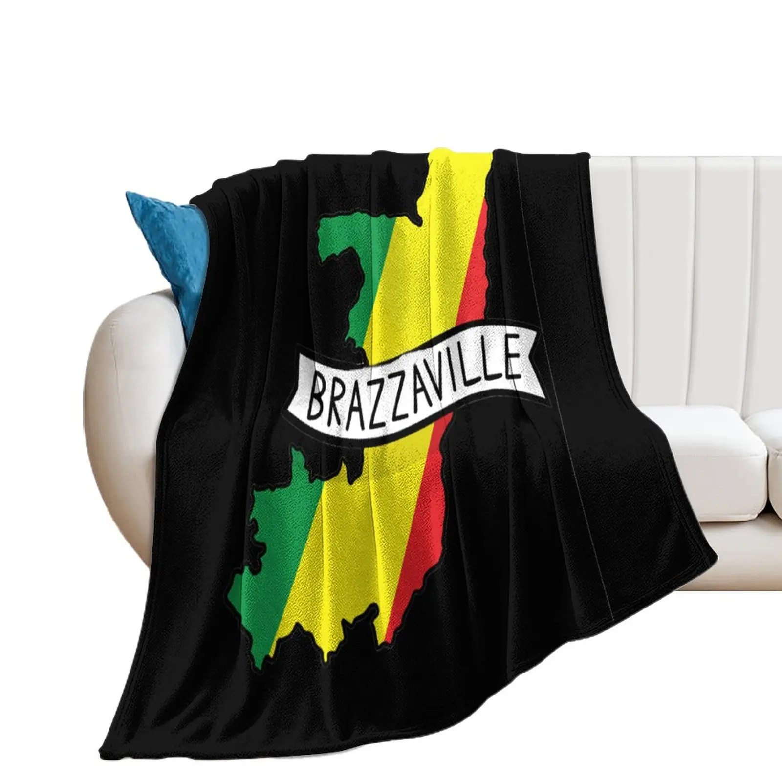 

Sports Activities Congo Brazzaville Flag Woollen Blanket Funny Graphic Resist Wrinkling And Great to The Touch Bath Towels