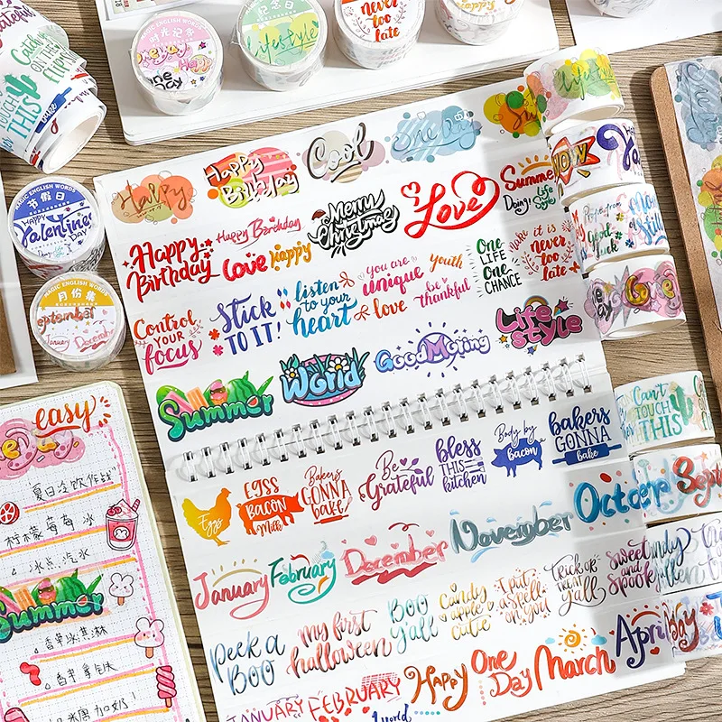 

Cute Masking Tape Diy Decorative Anniversaries Scrapbooking Stickers Tape Boxed Sticker Aesthetic Gift Stationery Supplies