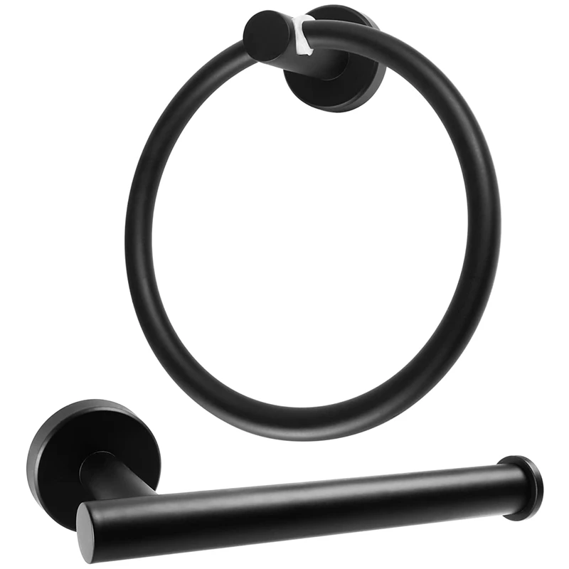 

Bathroom Hardware Set Towel Ring And Toilet Paper Holder For Bathroom Hand Towel Holder Wall Mounted Stainless Steel