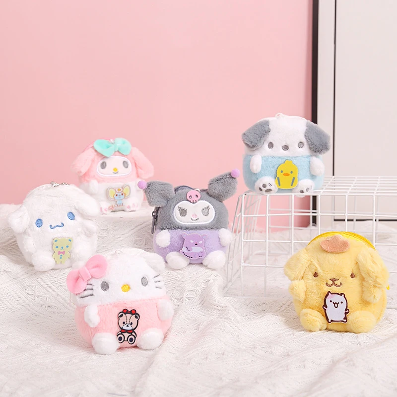 

Маленький кошелек для мелочи Sanrios, миниатюрная мультяшная сумка из полипропилена и хлопка для детей, милый креативный подарок, портативное милое украшение, оптовая продажа