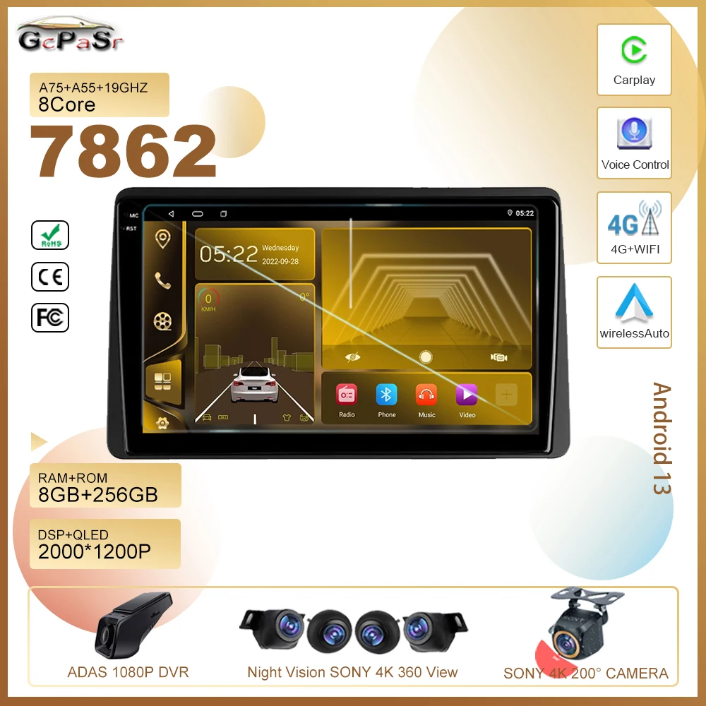 Android13 для Renault Duster HM 2 II 2020 - 2021 Arkana 1 I 2019-2021автомобильный Dvd-радиоприемник стерео