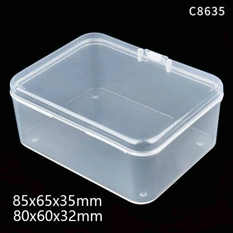 

Прозрачный Полупрозрачный пластиковый чехол для хранения ювелирных изделий, 85x65x35 мм