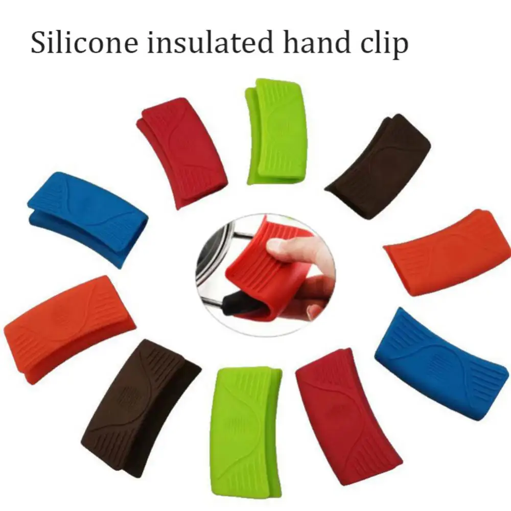 

2pcs Oven Handschoen Hand Clip Non-slip Silicone Cast Iron Skillets Handles Anti-scald For Cooking Pinch Grips Pot Glove Kitchen