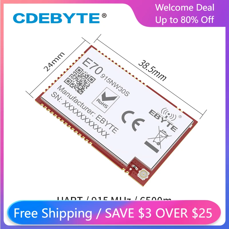 E70-915NW30S 915 МГц SoC IPEX модуль 30 дБм сеть Star uhf беспроводной приемопередатчик приемник 915 МГц модуль