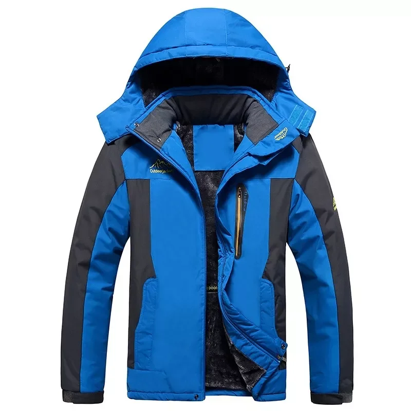 Warm Coat Men Fleece Thick Outwear Overcoat Male Outdoor Mountain Skiing 6XL Men's Fishing Jackets 2022 Winter Waterproof