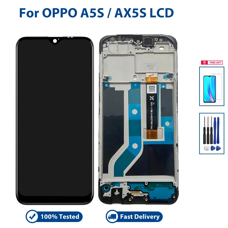 

6.2" LCD Tested For OPPO A5s AX5s A7 AX7 LCD Display Touch Screen Digitizer Assembly Replacement For OPPO A5s LCD with Frame