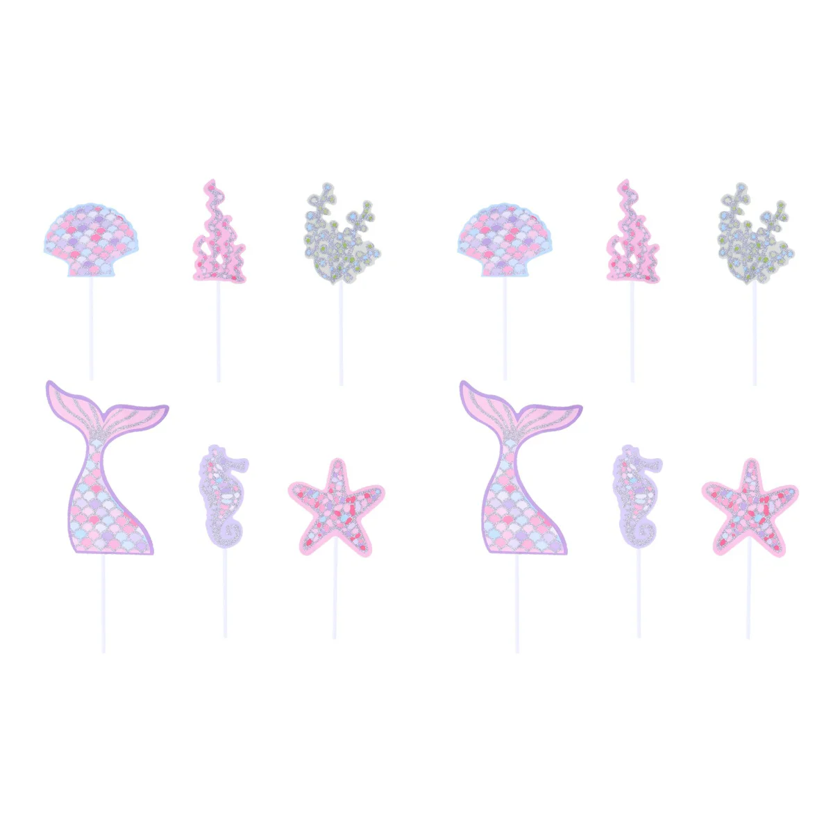 

72 pcs Sea Theme Cake Cupcake Toppers Muffin Fruit Picks Baby Shower Birthday Party Favors Supplies (Silver)