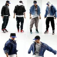 in stock 16 scale male figure accessory denim top coat casual loose short style jacket model for 12 inches man body
