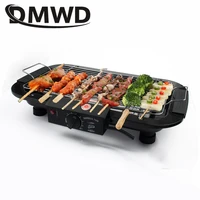 110V 220V Electric Heating Barbecue Grill Oven Smokeless Indoor Carbon Free Meat Kebab Roaster BBQ Pan Hotplate Griddle