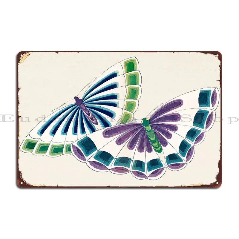 

Japanese Butterfly Metal Plaque Home Custom Bar Cinema Character Tin Sign Poster