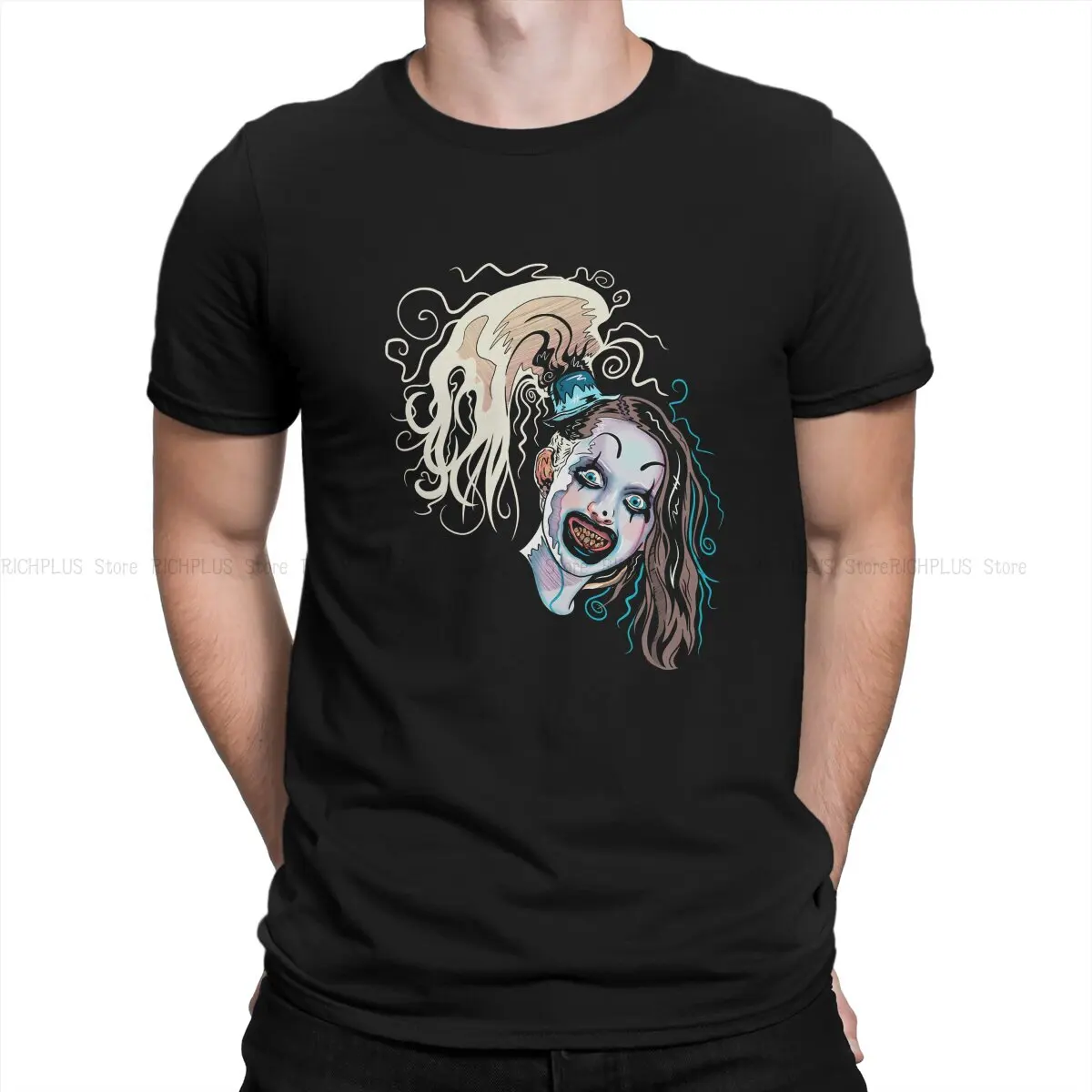 

Terrifier Horror Films TShirt Little Pale Girl Art The Clown Spooky Elegant T Shirt Oversized Men Tee Shirt Printing Big Sale