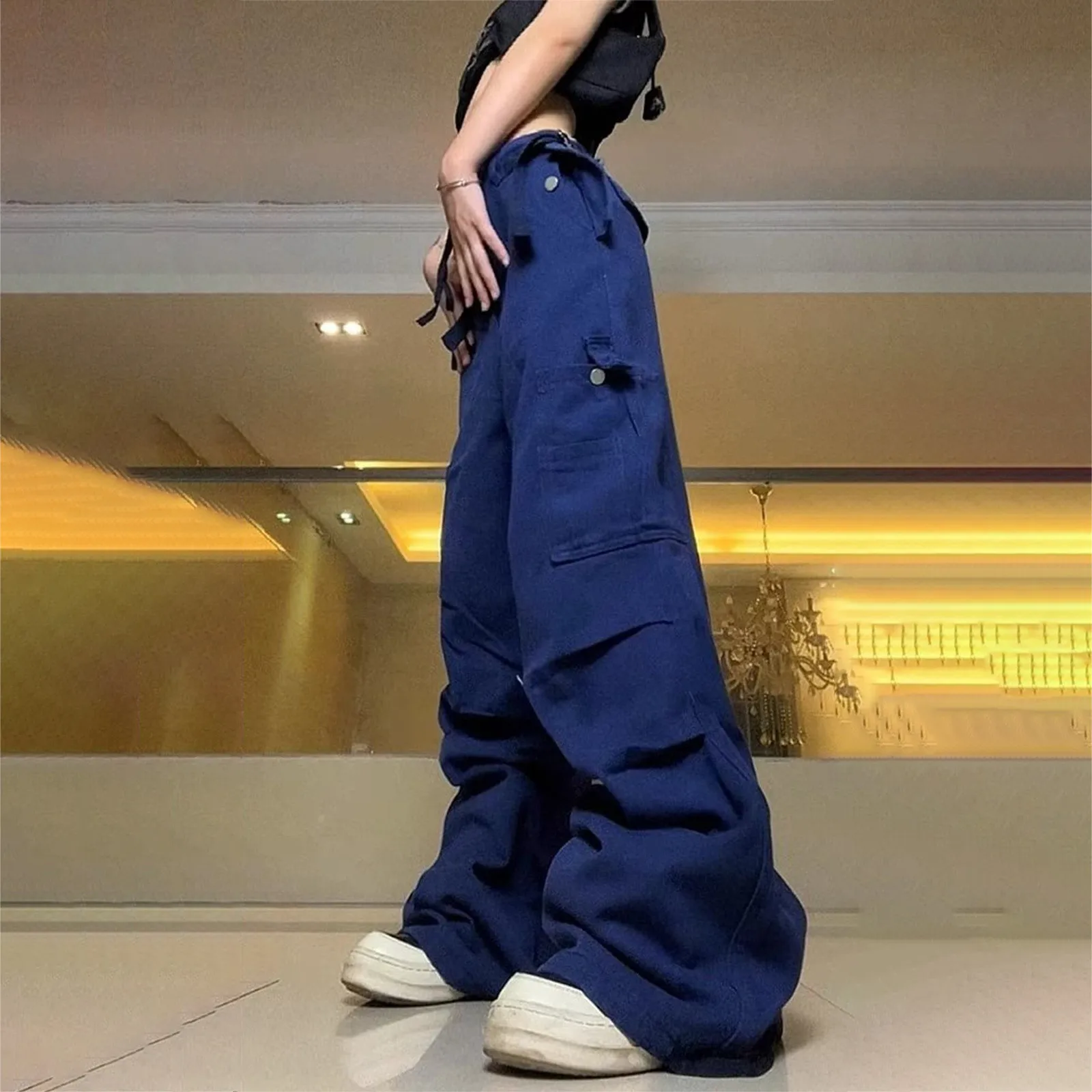 

Vintage Baggy Cargo Pants Women Harajuku Oversized Hip Hop Joggers Y2k Streetwear Autumn Female Sweatpants Wide Leg Trousers
