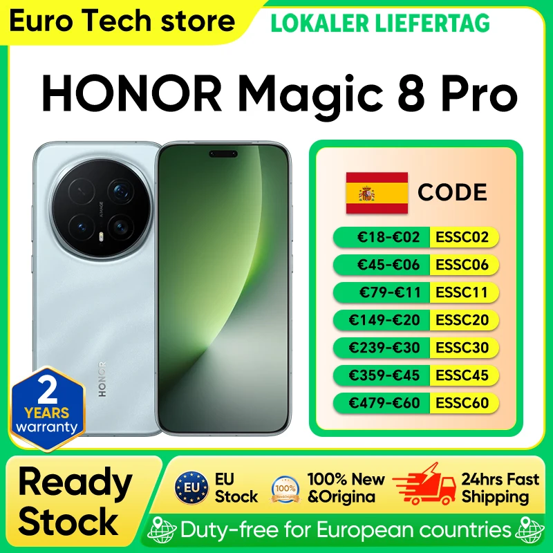 EU Version Honor Magic 8 Pro 5G Smartphone Snapdragon 8 Elite Gen 5 200MP AIMAGE 6270mAh 100W 6.71