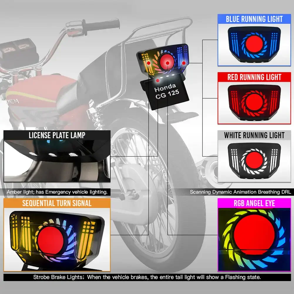 Задний сигнальный фонарь для мотоцикла светодиодные задние фонари встроенный