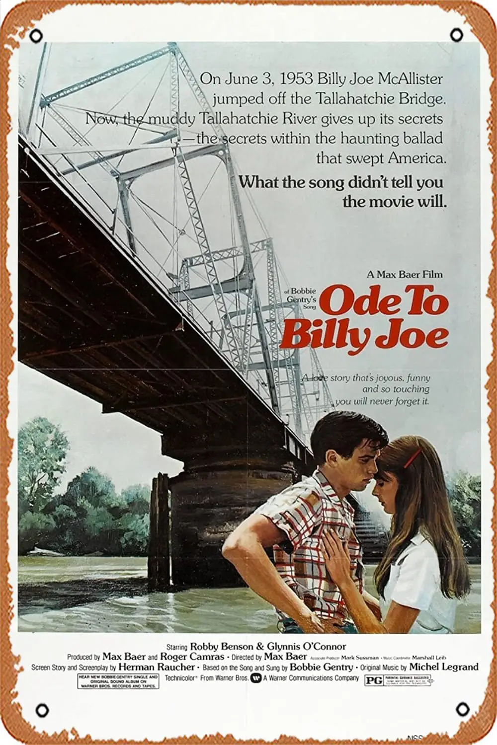 Металлический знак Ode К Билли Джо (1976) постер винтажный металлический Настенный