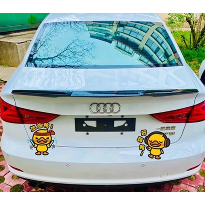 

Используется для Audi A3 S3 Sedan 2014-2020 лет спойлер спортивный АБС-пластик углеродное волокно вид заднего багажника крыла автомобиля кузова Компл...