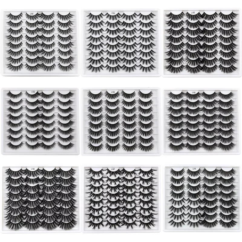 

SHIDISHANGPIN 3/5/16 Pairs Natural Long False Eyelashes Dramatic Fluffy 3D Mink Lashes Wispy Wholesale Eye Lashes Thick Soft