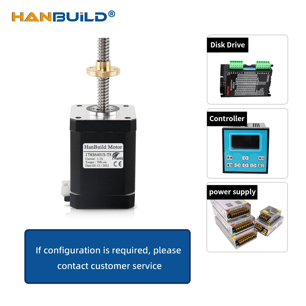 Шаговый двигатель nema17 60 мм 1 7 А 70 Н.см 42 T8 с ходовым винтом 4-выводной 17HS6401S-T8 для