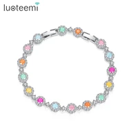 luoteemi rainbow blue adjustable chic bracelets for women fashion girl women wedding jewelry wholesale dropshipping christmas