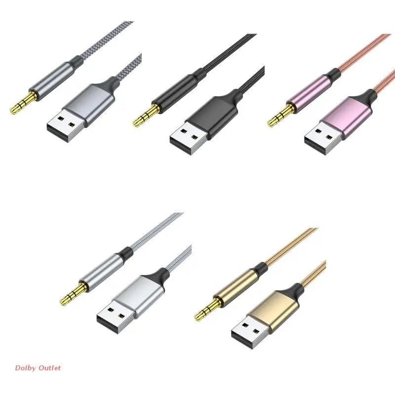 

3.5mm Male AUX Jack to USB Male USB to Aux Cable USB Adapter Not Applicable to Charging MP3 TV USB Ports
