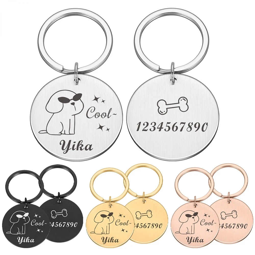 

Free Engraved Dog Name Collars Pets Dog ID Tag Personalised Dogs ID Tags Collar for Pet Puppy Customized Accessories Supplies