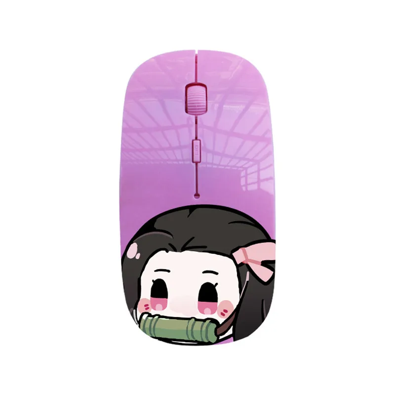 anime demon slayer wireless mouse nezuko zenitsu tanjirou inosuke giyuu computer gaming office kawaii mouse laptop accessories free global shipping