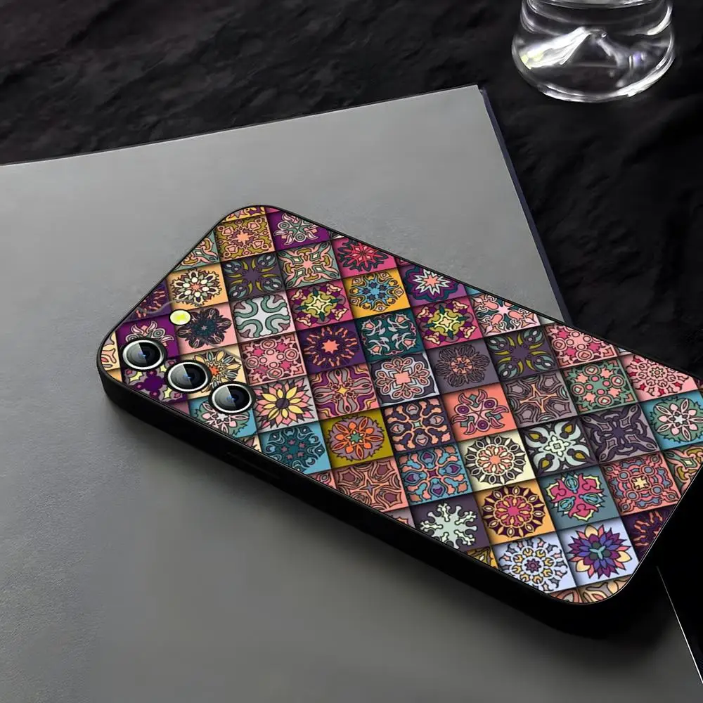 Чехол для телефона с тотемом цветка Мандала Samsung Galaxy S24 S23 S22 S25 S21 Ultra Fe Plus M54 A34 A16 A54 A24