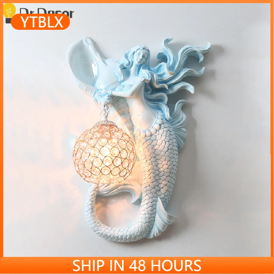 

Nordic Fashion Creative LED Wall Lamp Lighting Home Aisle Stair Lamp European Mermaid Living Room Wall Light Bedroom Headlights