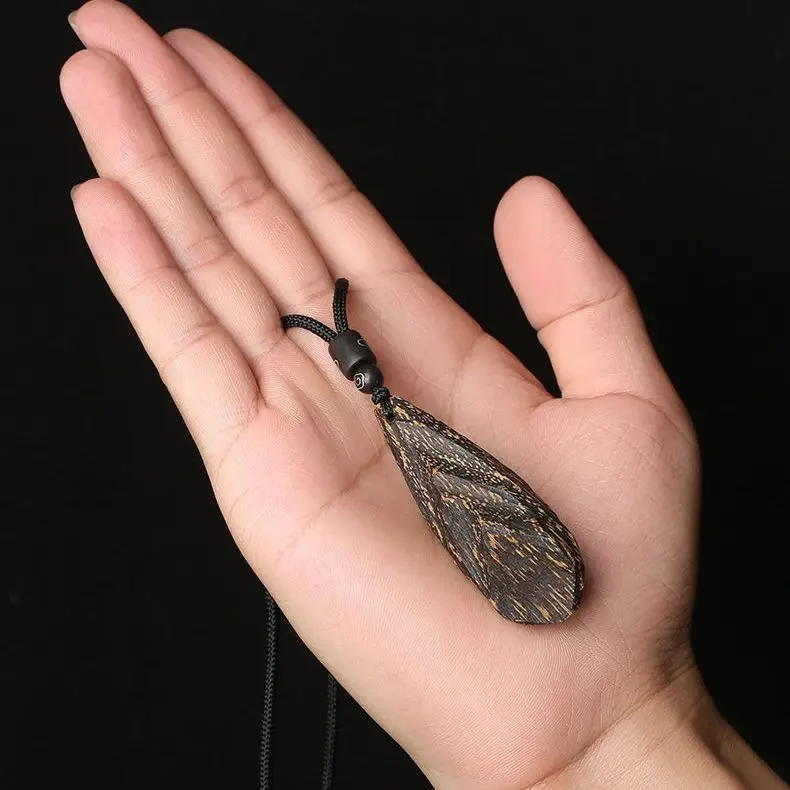 Vietnam Nha Trang Agarwood Pendant Natural Type Old Materials Eaglewood Necklace Men and Women's Prayer Beads Pendant Sleep Aid