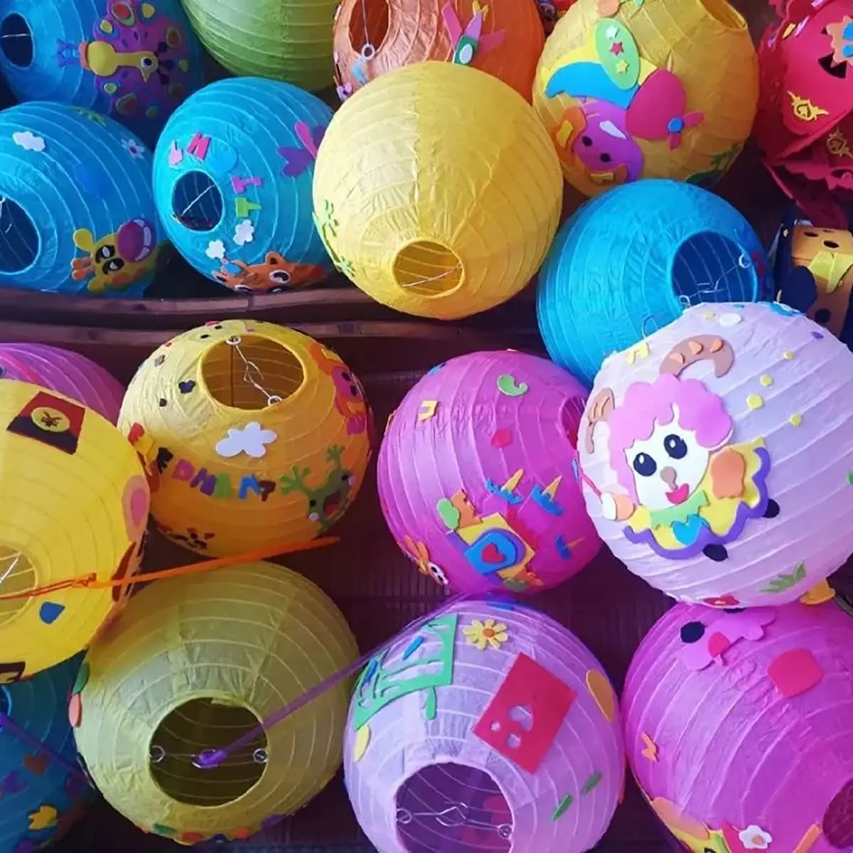 16 шт. бумажный фонарь красочный мини-бумажный шар 8 цветов Lampion для детей день