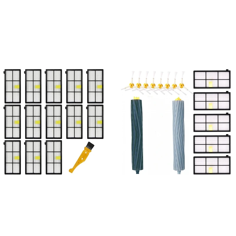 

2 комплекта, аксессуары для пылесоса: 1 набор фильтров НЕРА, сменные детали и 1 набор боковых щеток, роликовые фильтры