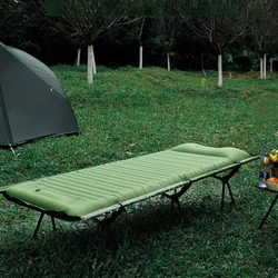 Походная раскладушка с надувным матрасом и встроенным насосом (до 160 кг)