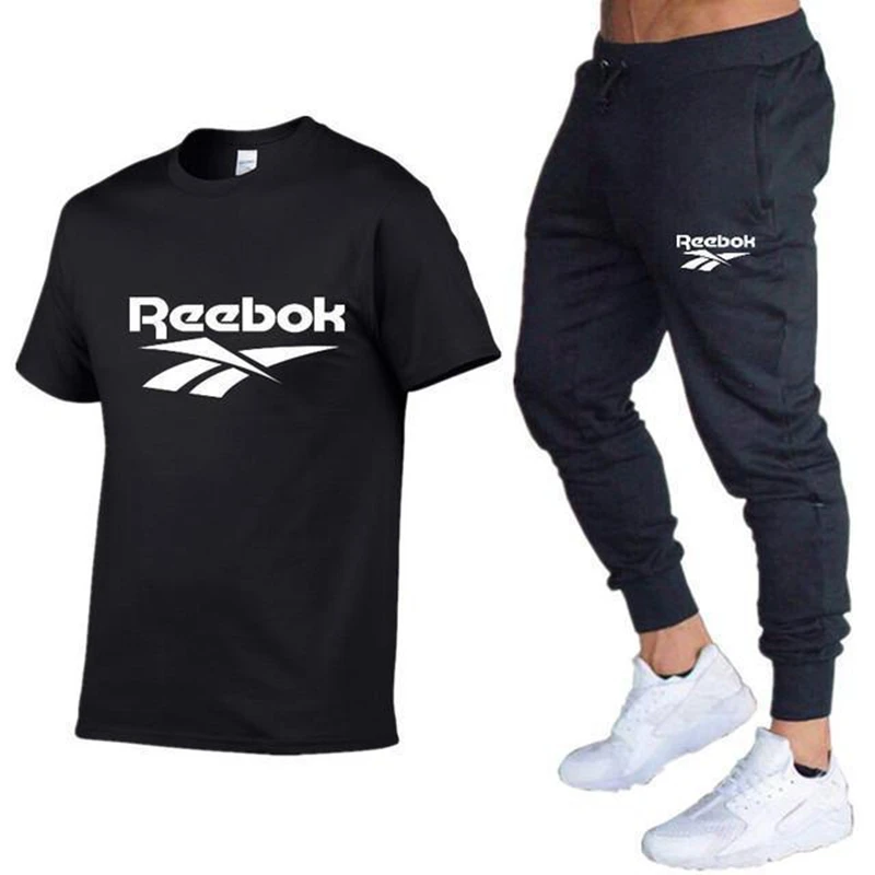 2023 Summer T-Shirt and Pants Two Piece Sets Men's Casual Sports Suit Brand Sportswear Pure Cotton jogging Fashion Men Clothing