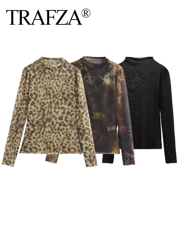 Женский топ с длинным рукавом и принтом 3 цвета