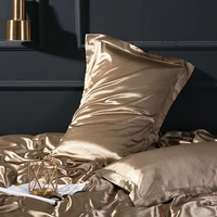 luxury 100 satin silk dark gold pillowcase wholesale solid color silky healthy standard pillow cover for beauty