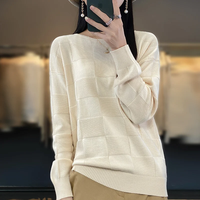 

Spring Woman's Tees Long Sleeve O-Neck t-Shirt New Fashion Female Pullover Loose Large Size Tops Thin 100% Cotton Knitted Tops