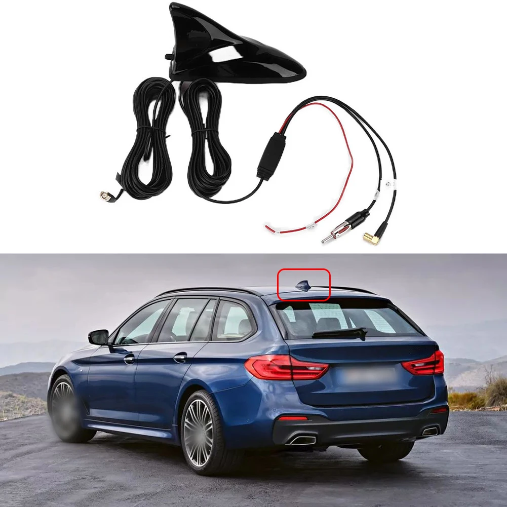

1pc Car Fin Aerial Antenna Roof GPS AM/FM Radio Signal Tuner DAB+ Receiver Roof Antenna 5m 16.4ft Car Accessories