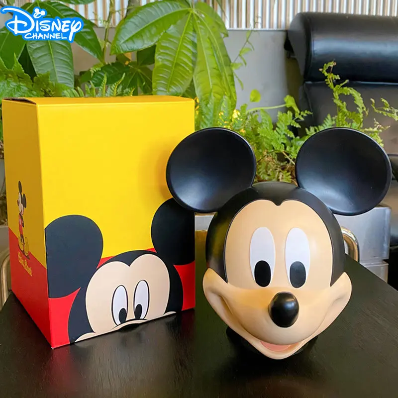 

Disney Mickey Head Piggy Bank Living Room Decoration Cartoon Mickey Money Box Figure Cute Ornaments Storage Jar Children Gifts