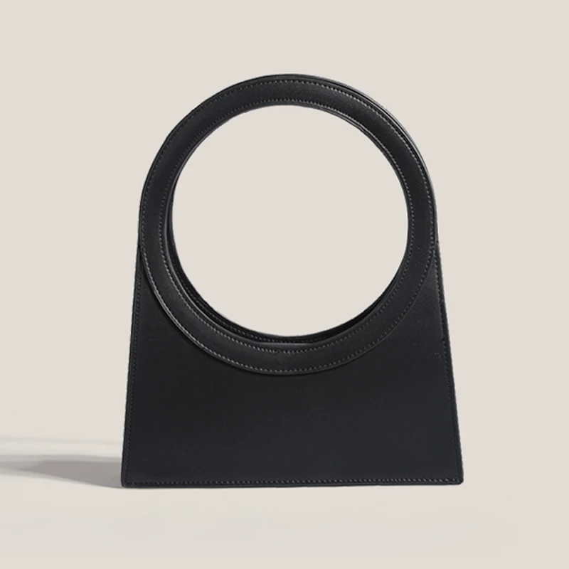 

Cutout Personality Ring Tote Briefcase Bags For Women Luxury Designer Handbag 2023 New Fashion High Quality Texture Handbag