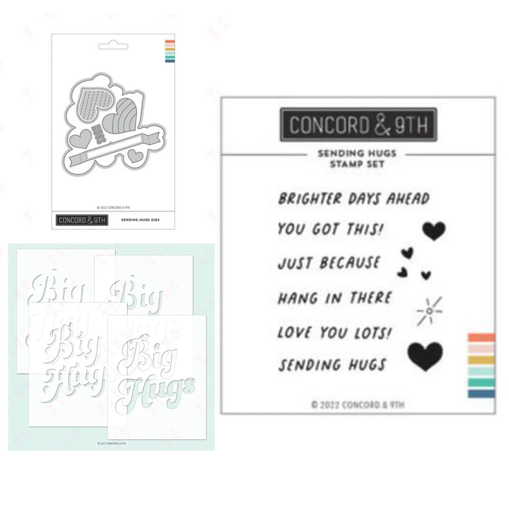

New Diy Greeting Card Handmade Craft Stamps Diy Sending Hugs Metal Cutting Dies Scrapbook Decoration Embossing Layering Stencils