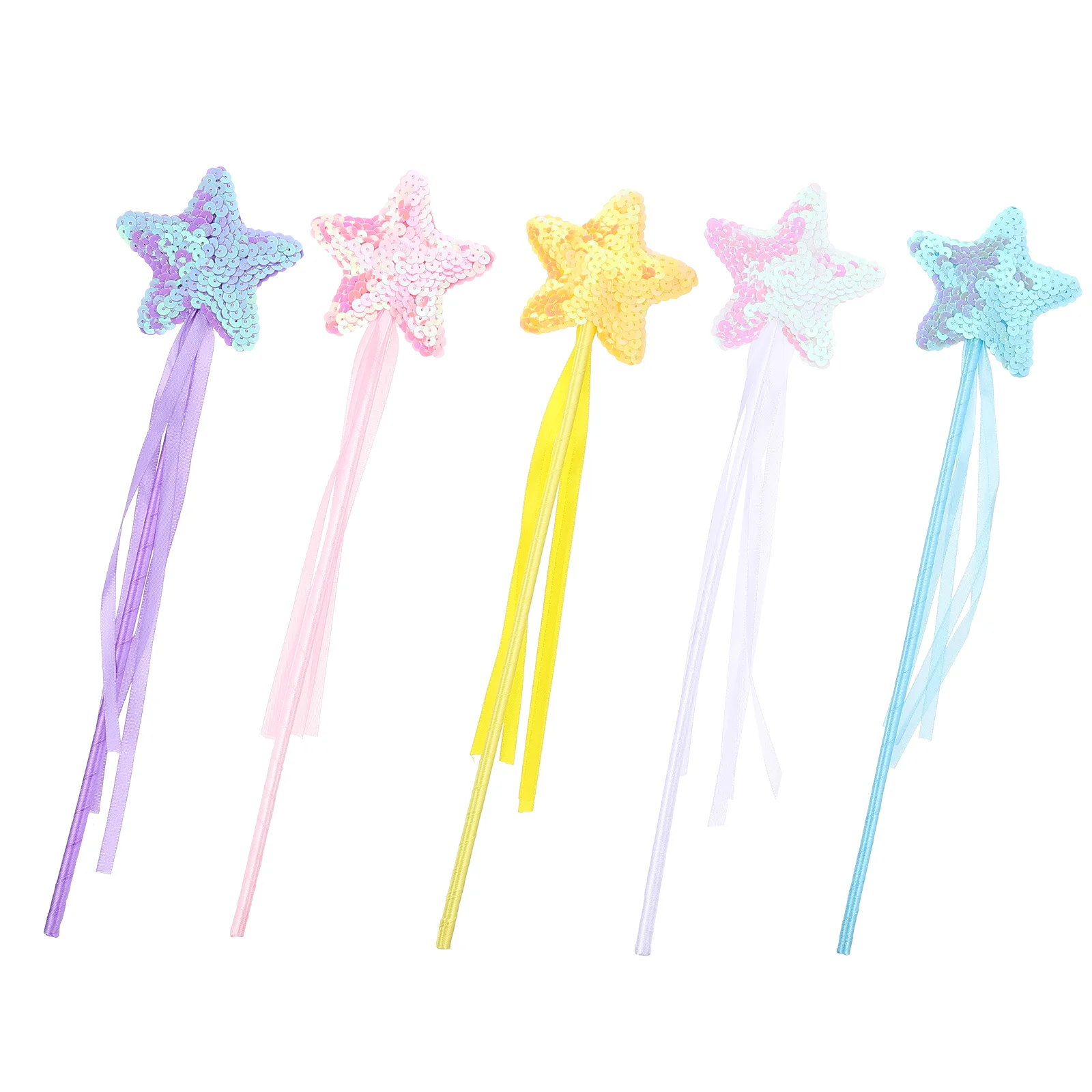 

5 Pcs Fairy Wand Stage Performance Prop Fringe Outfit Star Tassel Toy Fairies Toys Girls Party Photo Make