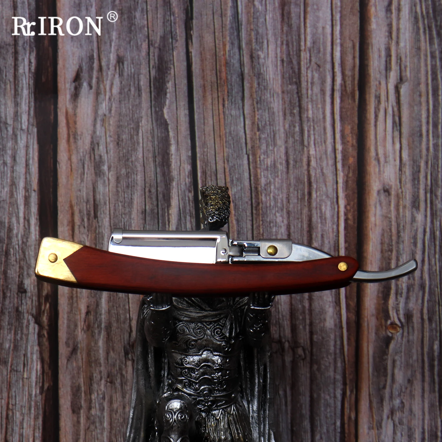 RIRON Razors For Shaving Men Manual Natural Rosewood Handle 