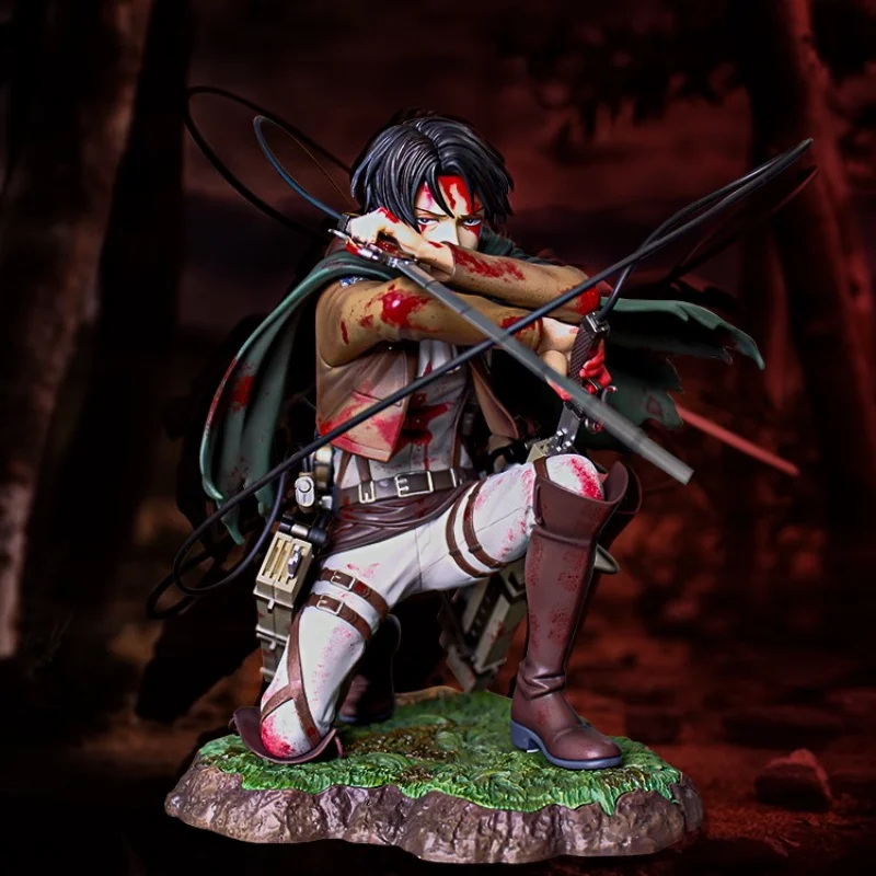 

Attack on Titan Figure Soldier Levi Ackerman Anime Figure kneeling position Peripheral Model Children Toy for boy Birthday Gift