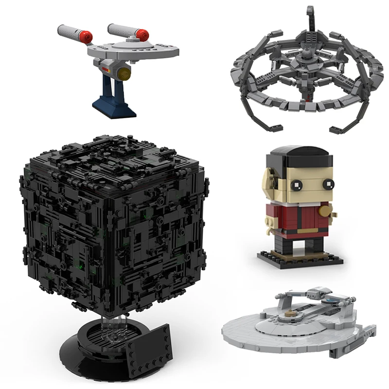 Moc Star-Treks Brickheadz Борг куб космический корабль экшн-фигурка глубокое пространство 9