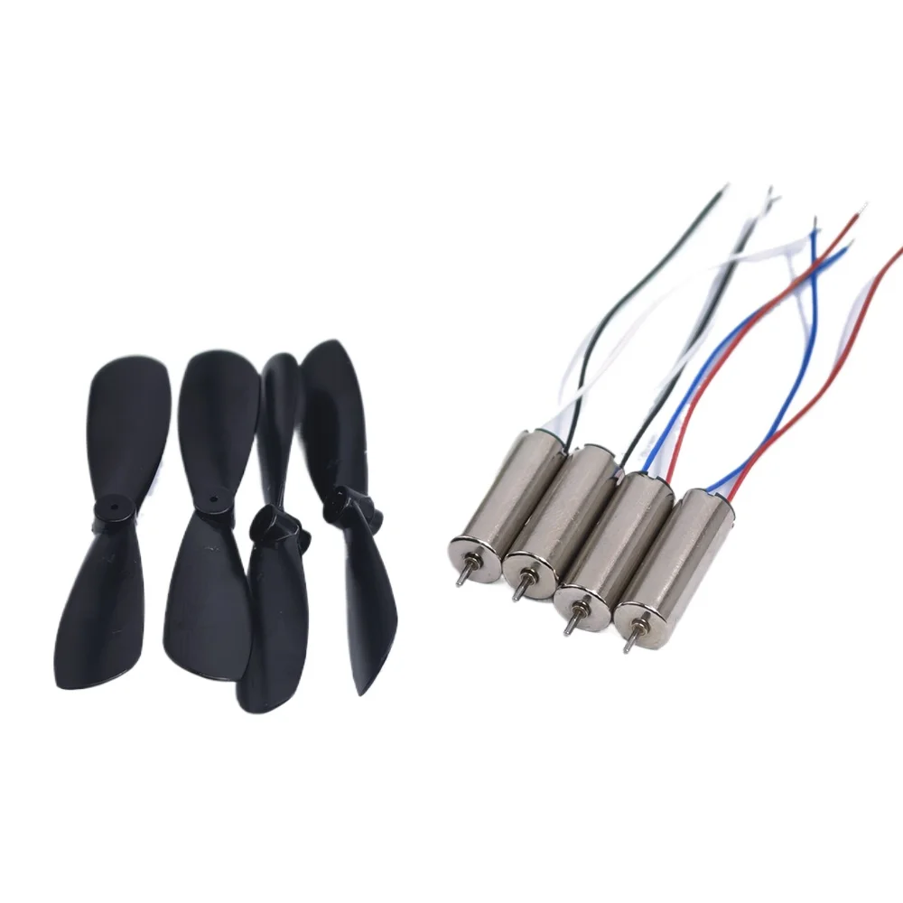 

4 шт., 3,7 В постоянного тока, 50000 об/мин, 617, 6 мм, бессердечный высокоскоростной двигатель с пропеллером 4 x 55 мм, CCW для квадрокоптера DIY Micro FPV