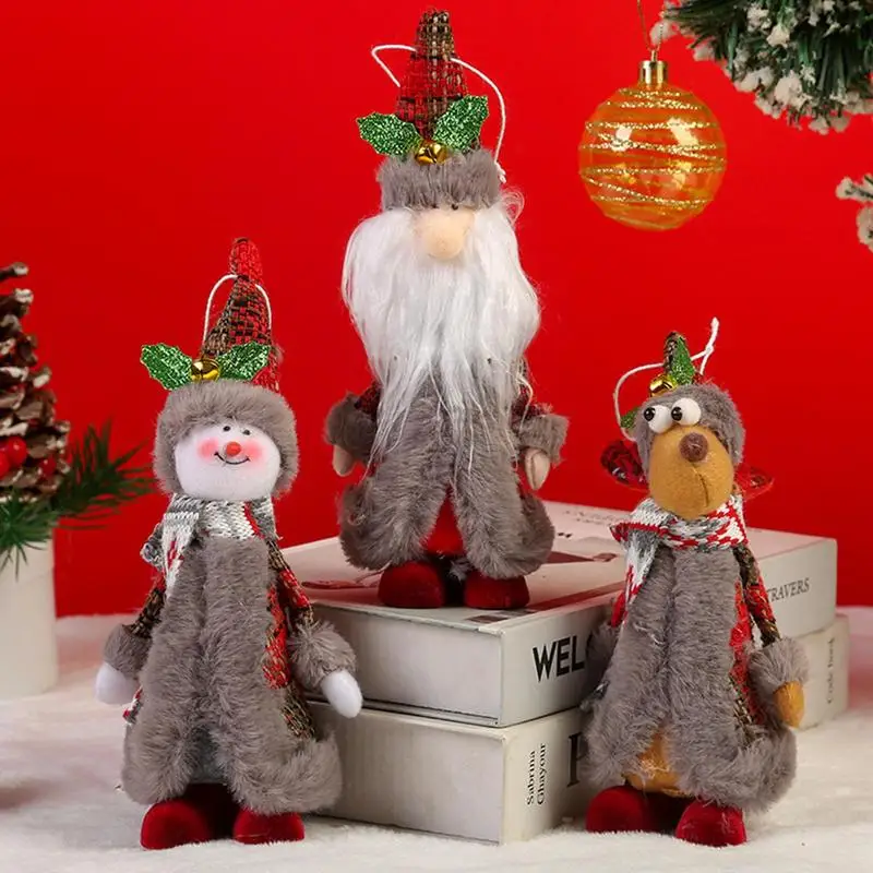 

Рождественские украшения в виде Санта Клауса, украшения для елки, лось, снеговик, Плюшевые Рождественские куклы, украшения для дома, 2022, Рожд...