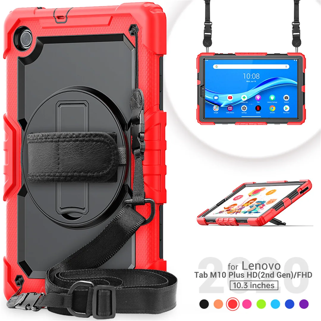 

Бронированный чехол для Lenovo Tab M10 HD Plus, 10,3 дюйма, стандартный противоударный чехол для Lenovo Tab M8 8505F 8705F, чехол + ручка