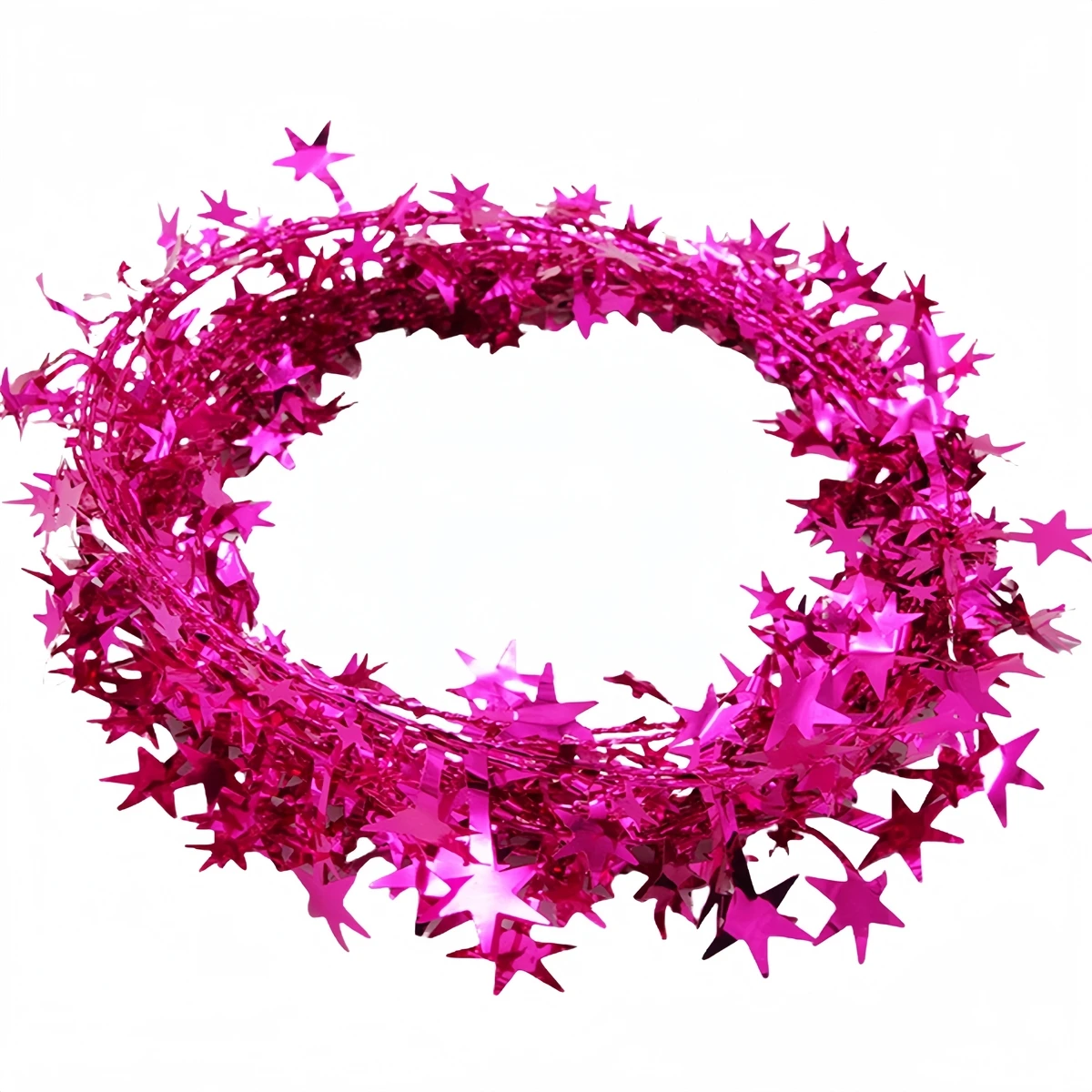 Декоративная гирлянда со звездами из проволоки с мишурой 7 5 м для рождественской