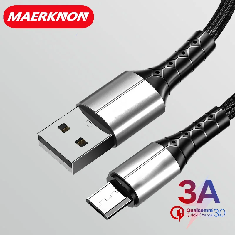 

Micro USB Cable 3A Zinc Alloy Fast Charging Wire Mobile Phone Charge Cable For Samsung Xiaomi Redmi Andriod Micro USB Data Cable