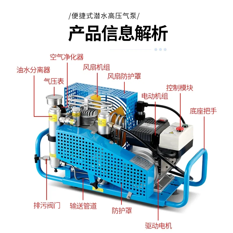 Воздушный респиратор воздушный насос высокого давления 30 МПа для бутылок